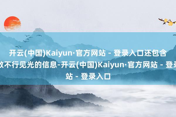 开云(中国)Kaiyun·官方网站 - 登录入口还包含了多数不行见光的信息-开云(中国)Kaiyun·官方网站 - 登录入口