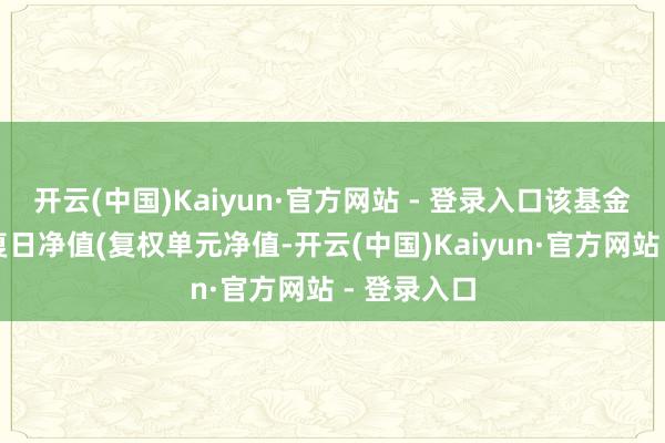 开云(中国)Kaiyun·官方网站 - 登录入口该基金近五个往复日净值(复权单元净值-开云(中国)Kaiyun·官方网站 - 登录入口