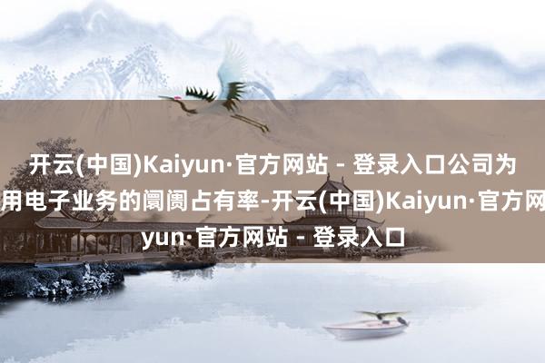 开云(中国)Kaiyun·官方网站 - 登录入口公司为进一步拓展滥用电子业务的阛阓占有率-开云(中国)Kaiyun·官方网站 - 登录入口