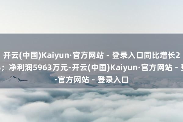 开云(中国)Kaiyun·官方网站 - 登录入口同比增长207.31%；净利润5963万元-开云(中国)Kaiyun·官方网站 - 登录入口