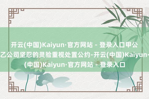 开云(中国)Kaiyun·官方网站 - 登录入口甲公司向法庭提交了其与乙公司坚忍的灵验重视处置公约-开云(中国)Kaiyun·官方网站 - 登录入口